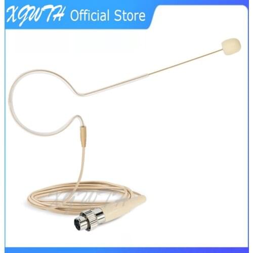 Single Ear Earset Hanging Headworn Headset Microphone Condenser Mic for Mipro Wireless System Bodypack Transmitter TA4F 4Pin