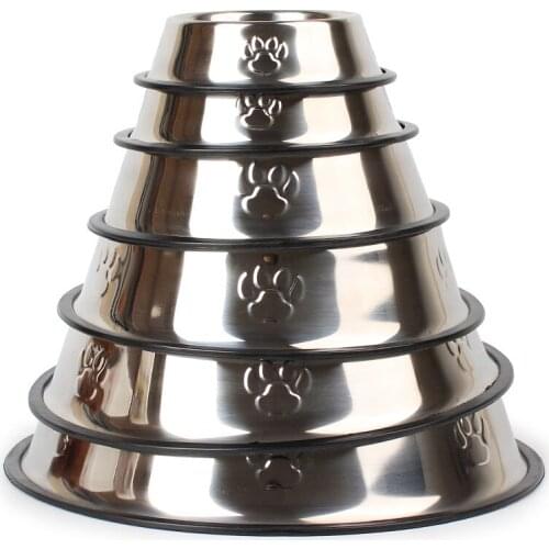 Stainless Steel Pet Cat Dog Bowl Travel Dog Food Container Footprint Feeding Feeder Dog Water Bowl Puppy Outdoor Food Dish