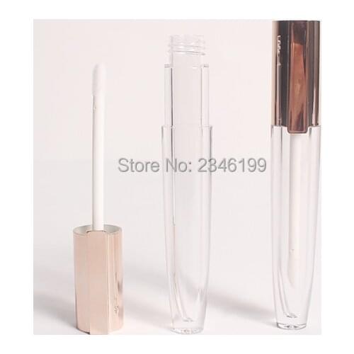 Empty Clear Lip Gloss Tube Rose Gold Cap Plastic Liquid Lipstick Container Round Clear Lip Gloss Refillable Bottle 40pcs/Lot