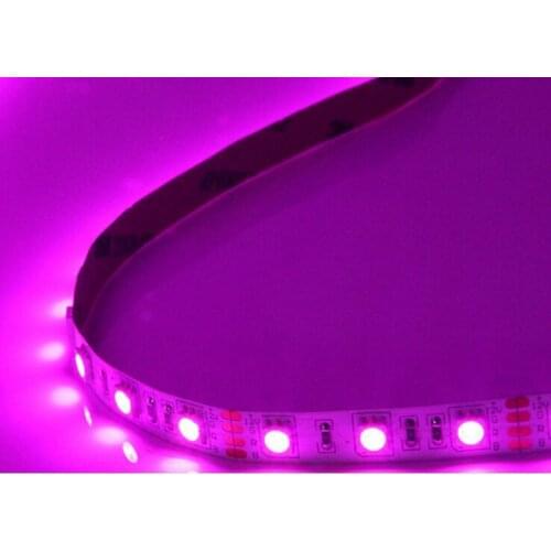 Purple color LED strip 5050 SMD 12V flexible light 60LED/m,5m 300LEDnon-waterproof;IP33;white pcb