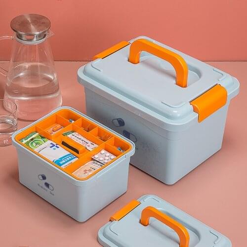 Thickened double layer medicine box large capacity household portable waterproof cloth medicine box first aid box