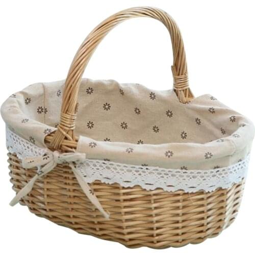 Storage Box Picnic Basket Wicker Manual Large Capacity Kids Bath Toy Exquisite Art Gift Decoration Weave Easter Baskets