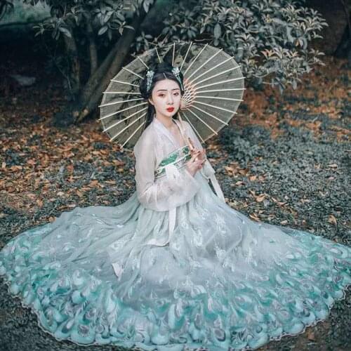 Tang Dynasty Ancient Costume Hanfu Chinese Traditional Fairy Princess Dress Women Fairy Stage Performance Folk Dance Clothing