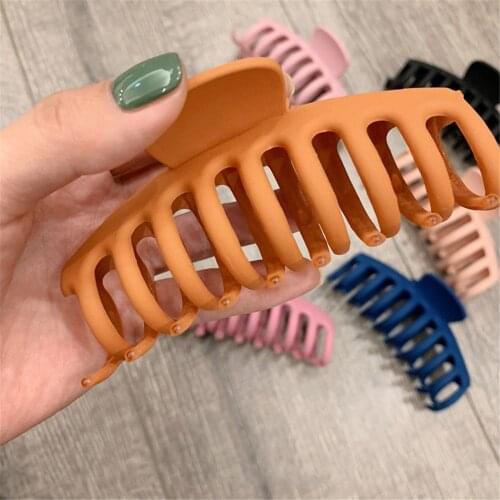 1pcs Korean Solid Big Hair Claws Elegant Frosted Acrylic Hair Clips Hairpins Barrette Headwear for Women Girls Hair Accessories