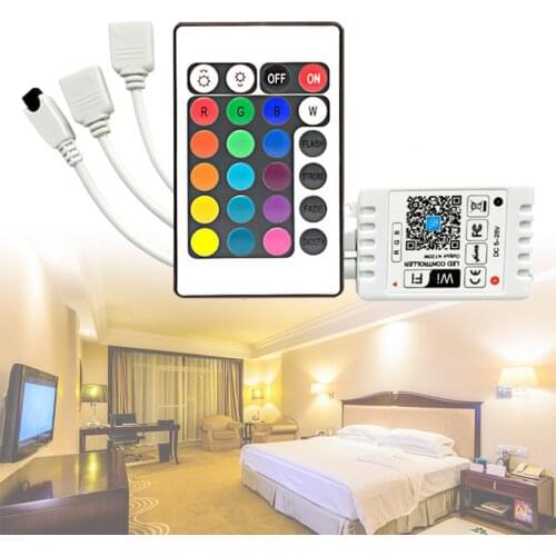 24 Keys WiFi Wireless LED Smart Controller Alexa RGB controller for 5050 3528 LED Strip Lights