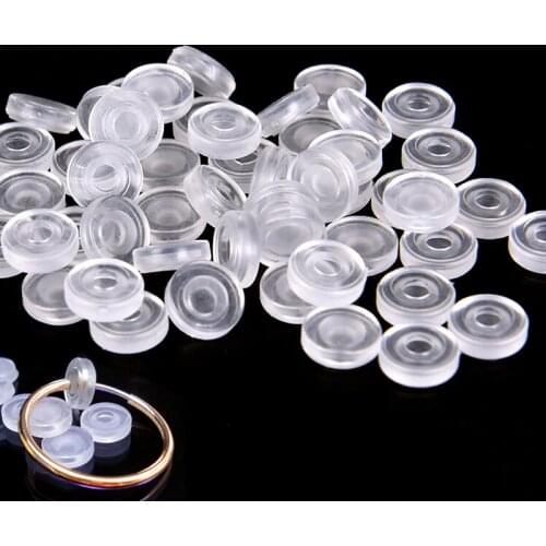 50 PCS Ear Clip Anti-Pain Pad Transparent Soft Silicone Anti-Pain Pad For Earrings Accessories DIY Jewelry Findings