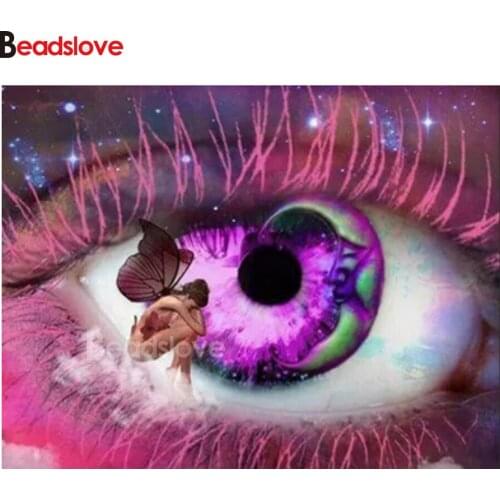 Diamond painting eye of elf moon diamond embroidery full square round drill puzzles gifts the new year 2020 cartoon art decor