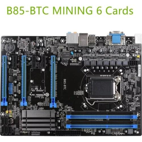 Used H81 BTC PRO 6GPU 6PCIE For B85-BTC mining Motherboard Intel B85 LGA 1150 i7 i5 i3 DDR3 PCI-E 3.0 Mainboard