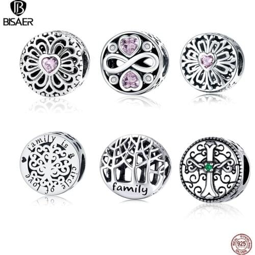 Hot Sale 925 Sterling Silver Love & Friendship, Pink CZ Beads Fit BISAER Charms Bracelets Original Silver 925 Fashion Jewelry