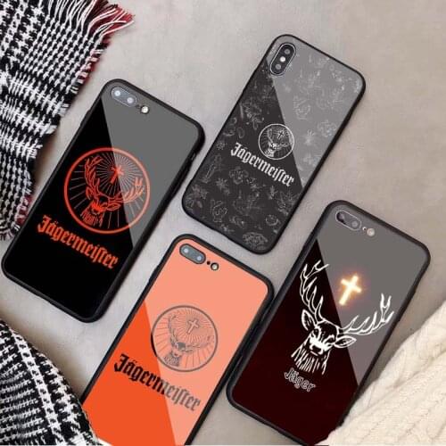 Jagermeister logo Tempered Glass Phone Case For iphone 12 11 Pro Max 5 6 7 8 X XS XR XSMax Shell 12Pro Max Cover Shell