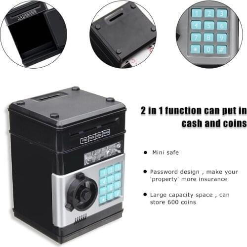 Electronic Password Money Box Code Key Lock Piggy Bank Automatic Coins Cash Saving Money Box Counter Mini Safe Box Child Gift