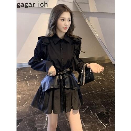 Gagarich Women Dresses 2021 Spring Autumn French Elegant Vintage Temperament Ladies Hepburn Style Waist Slimming Short Vestidos