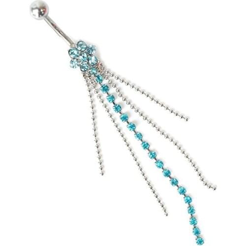 Tassel Ball Chain Tassels Body Dangle Jewelry Flower Navel Belly Button Pierced Ring