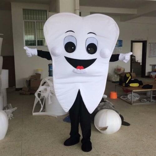 Cartoon Teeth Tooth Mascot Costume Adult Size Cosplay Costume Parties Cartoon Appearl Halloween Birthday Cosplay Can Add Logo