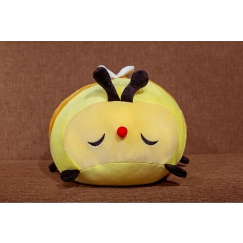Creative Kawaii Little Bee Plush Toy Cute Plush Stuffed Doll Brown Blue Green Sleeping Pillow Home Bed Decoration Gift