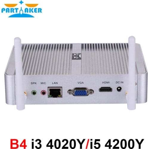 Partaker B4 Intel Core 22nm Dual Core i3 4020Y i5 4200Y Processor HTPC Mini PC with HDMI VGA 4K HD