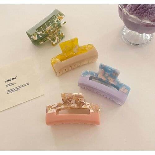 Fashion Leopard Print Hair Claws Geometric Hair Clamp Grab Hair Styling Hair Clips for Women Girls Hairpin Hair Accessories