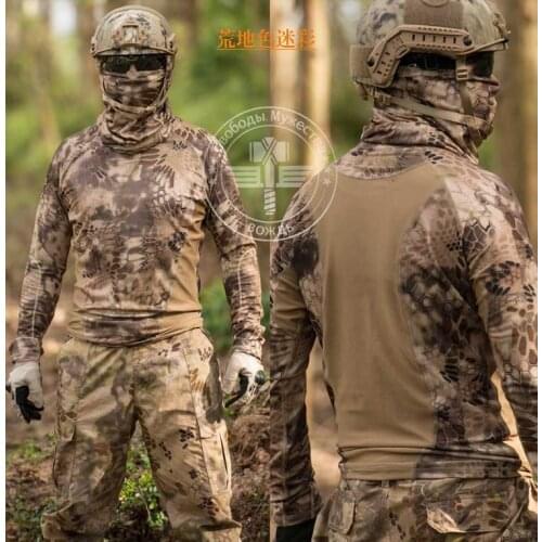 Outdoor Tactical Camouflage Long Sleeve T-shirt with Hunting Camping Shirt