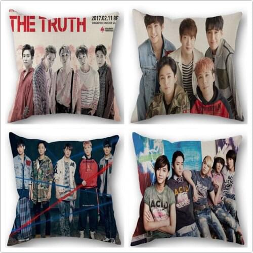 Custom FTISLAND Five Treasure Island Cotton Linen Square Zippered Pillow Cover For Office Family DIY Your Picture 45*45cm