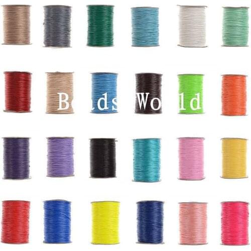 Hot Sale Best Quality 1 Roll(Approx 170M) Wax Rope Thread Cotton Handmade DIY Findings Jewelry Cord 1mm Dia(W05584-W05599)