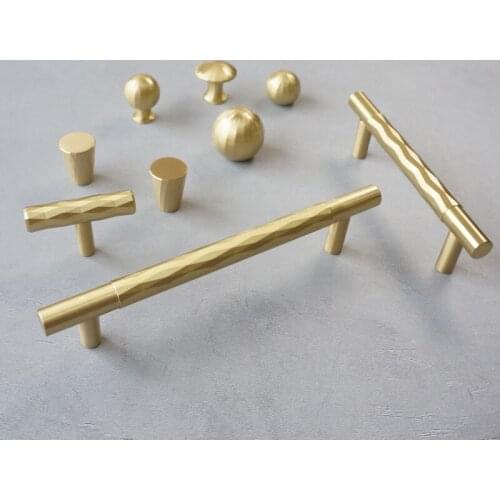 2021 NewDragon Scale Brass Handle Pure Copper T-Bar Shaped Wardrobe Shoe Cabinet Door Knob Handles Single Hole Ball Pulls Diy