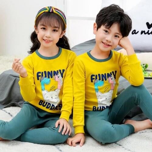 New Kids Pajamas Children Clothing Sets Spring Autumn Cotton Baby Pajamas For Girls Boys Cartoon Sleepwear Homewear Suit 3-10Y