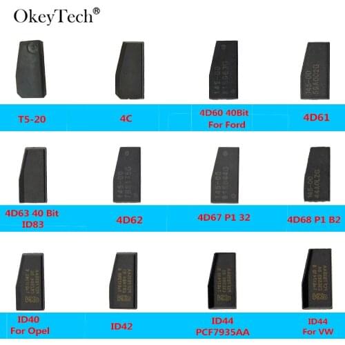 OkeyTech Transponder Remote Car Key Chip 4D60 4D62 4D63 4D67 4D68 40Bits/80bits ID40 ID42 ID44 PCF7935AA 4C T5-20
