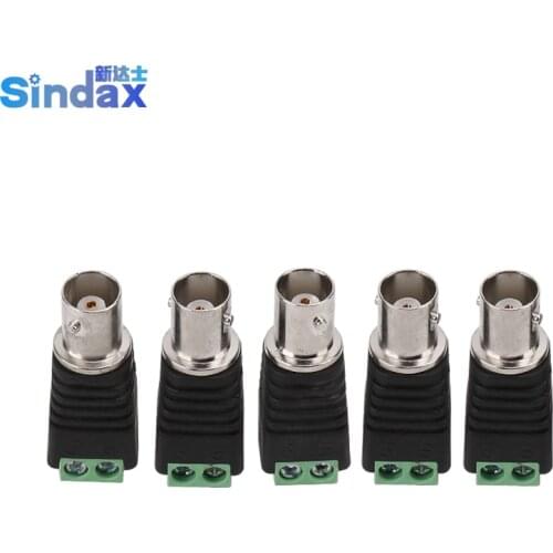 Sindax BNC Female CAT5 To Camera Connector CCTV Video Balun Video Balun jack AV Screw Terminal Coaxial Connector 5PCS