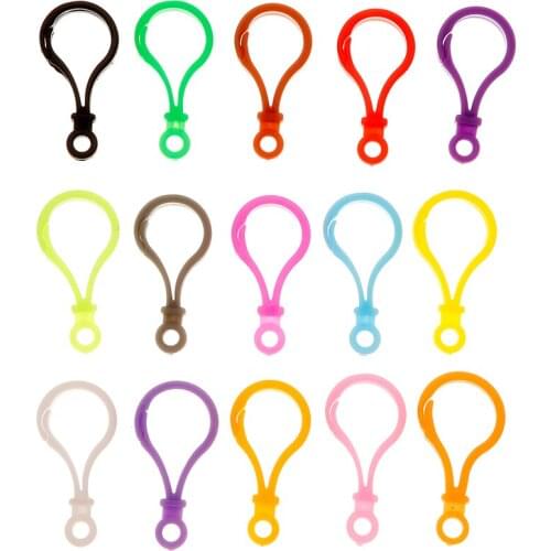 YuenZ 10pcs 15 Colors Plastic Snap Clasp Hooks DIY Jewelry Making Findings for keychain toy doll hang buckle bulb hook 47*24mm