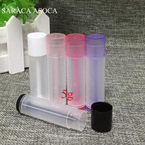 160pcs/lot 5g Plastic Lipstick Tube Refillable Bottles 5ml Empty Lip Balm Tube For Cosmetic Packing