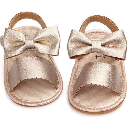 Princess Newborn Baby Girls Sandals Summer Cute Bowknot PU Toddler Kids Shoes Soft Sole Little Girls Sandals Shoes