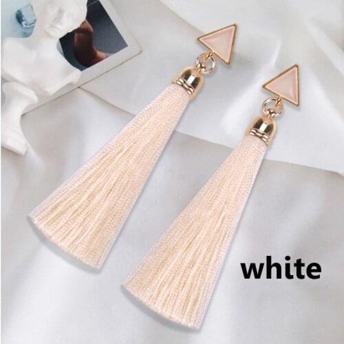 New Fashion Glamour Boho Long Geometric Tassel Pendant Earrings for Women Girls Party Retro Ethnic Multicolor Earrings Jewelry G