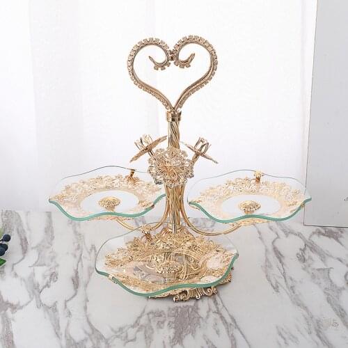 New light luxury style creative family living room hotel tea table crystal fruit plate European fruit plate