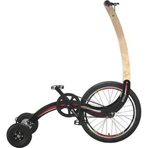 Three-wheeled Exercise Bike / Stand-free Standing Bicycle / Ultra Light Folding Bike / Sports Weight Loss Bike / Wooden + Steel