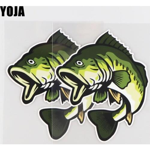 YOJA 11.6X13.9CM Cartoon Fish In Water Vinyl Car Sticker Personalized Body Reflective Decal 19A-0215