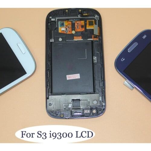 LCD For Samsung Galaxy S3 i9300 Touch Screen Digitizer with Home Button Assembly+Bezel Frame