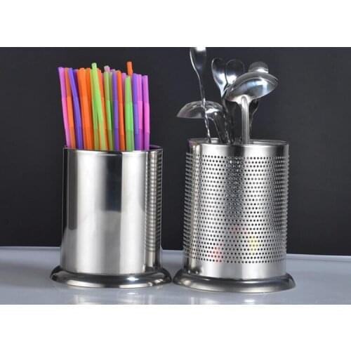 1PC Stainless Steel Hanging Cutlery Holder Drainer Spoon Fork Chopsticks Storage Basket Rack Kitchen Tools Organizer OK 1159