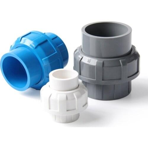 1pc 20-50mm PVC Union Connector Plastic Water Supply PVC Fittings Fish Tank Aquarium Accessories