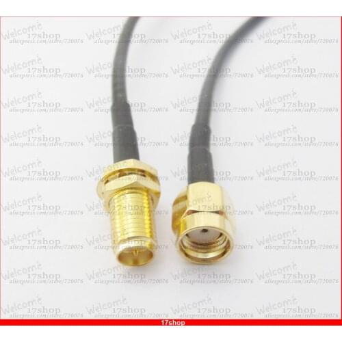 10pcs xWiFi Antenna RP-SMA Extension RG174 Coaxial Cable for Wi-Fi Router Black 1M New