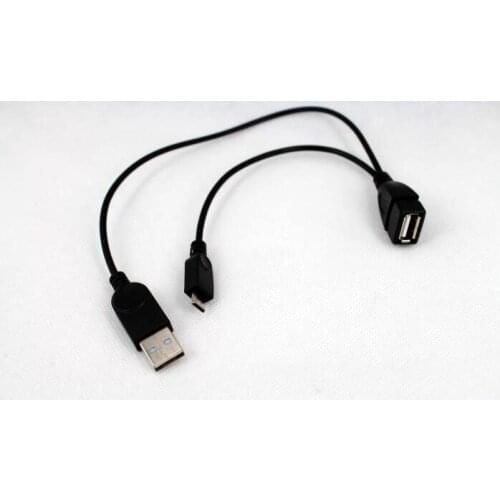 100pcs Host Power Supply Micro USB Male to USB A Male Female Adapter Cable for SAMSUNG/SONY Y Splitter 1 in 2 OTG Cable