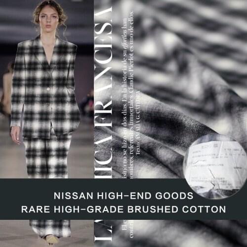 114cm width 200g/m weight plaid sanding 100%cotton materials spring autumn coat dress DIY clothes fabrics Freeshipping
