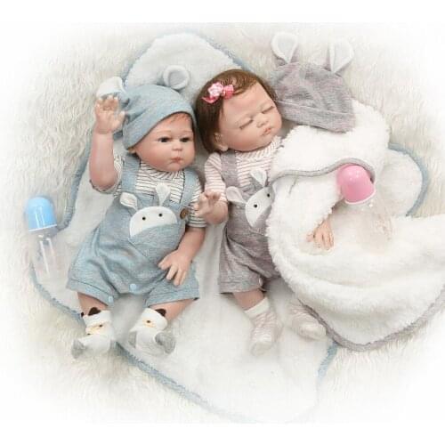 49CM full body silicone reborn baby doll twins boy and girl bebes reborn hand paint red skin rooted hair waterproof bath toy