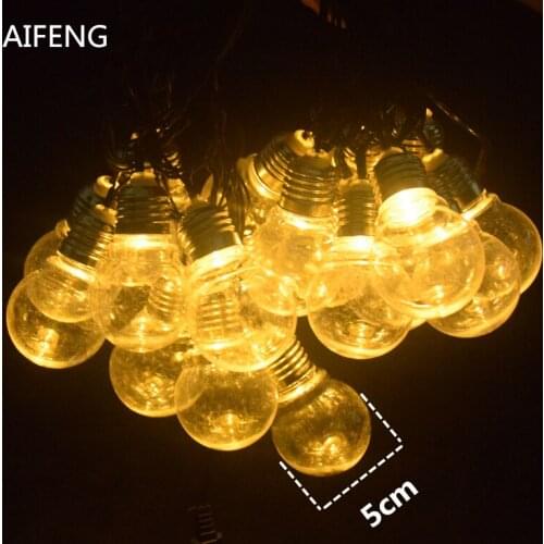 AIFENG 6M 20led Outdoor Led Globe Bulb 5cm Ball Led String Lights For Garland Party Wedding Backyard Lighted Ball Led Garland
