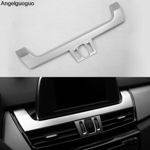 Angelguoguo Chrome Console Navigation Screen Frame Sticker For BMW 2 Series Tourer F45 F46 2016-2017 Car Cover Trim Strip