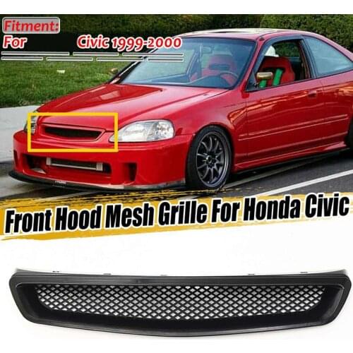 Car Front Hood Mesh Bumper Racing Grille for Honda for Honda Civic EK CX DX EX HX LX Type R 1999-2000