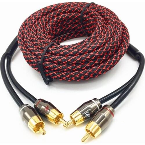 Car power amplifier audio line changed to signal line subwoofer RCA pure copper 2 / 3 / 5m wire