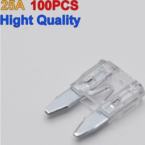 Free Shipping 100pcs New Brand Small Type 25a Car Auto Fuse Blade