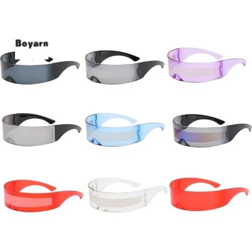 Boyarn Fashion Trend in Hair Hoop Party One Piece Frameless Sunglasses Speed Sell Tong Coating Pieces Sun Glasses Women 2064