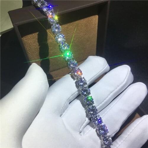 Tennis bracelet White Gold Filled 8mm AAAAA Zircon cz Silver Color Party Wedding bracelets for women Fashion Jewerly