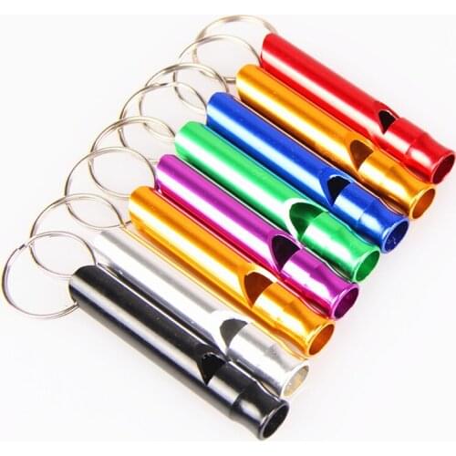 Whistle Keychain colorful Women Stainless Steel Jewelry Pendant Keyring Outdoor Multifunction Mini Size Whistles Key Accessory